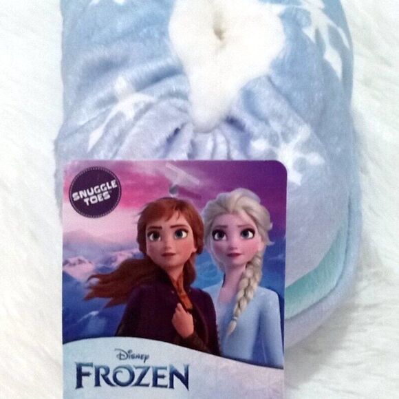 Girl's Toddler "FROZEN" Slip-On Faux Fur Slippers (Size 2T-3T) Multicolo… - Picture 4 of 6